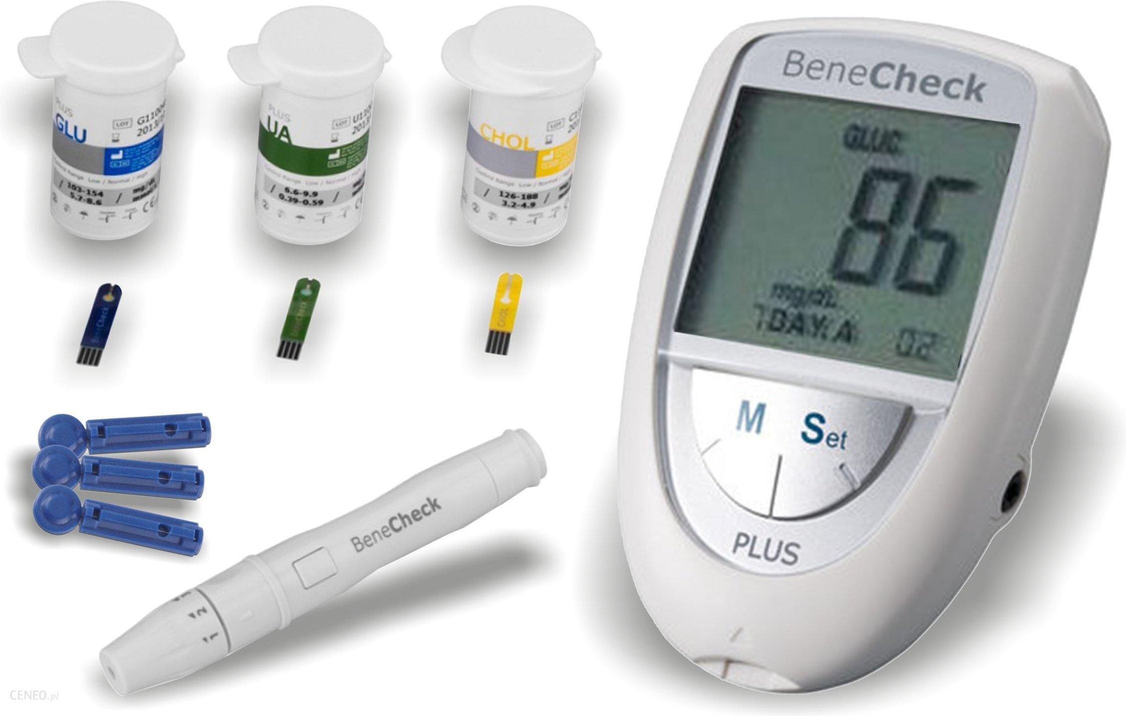 Benecheck Plus 3w1 monitor glukozy cholesterolu i kwasu moczowego