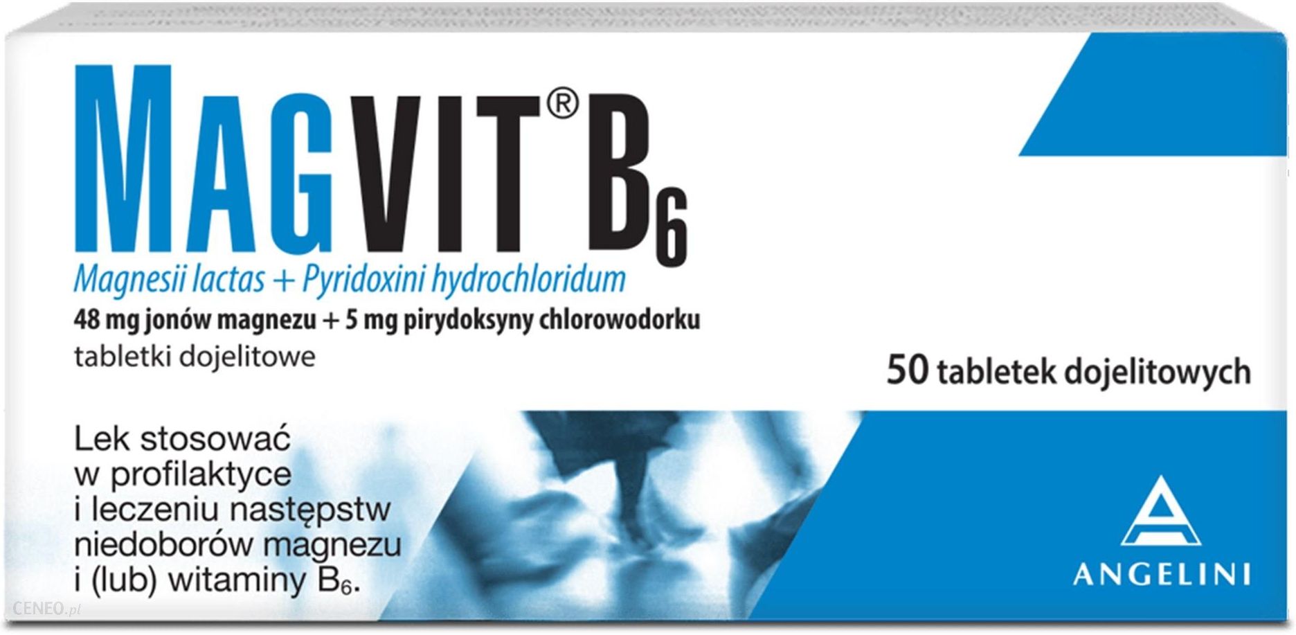 Magvit B6 48 mg+5 mg, 50 tabletek dojelitowych