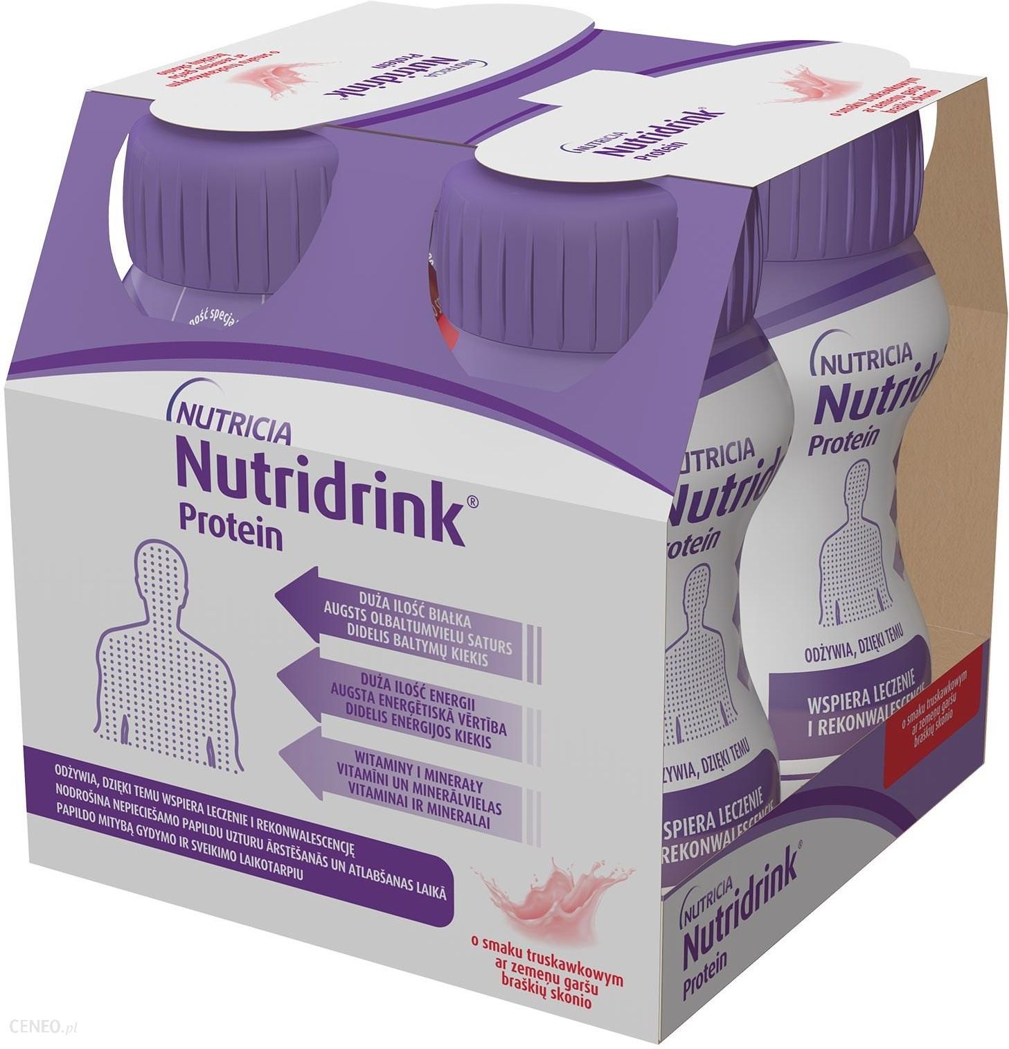 Nutridrink Protein preparat odżywczy smak truskawkowy 4X125ml